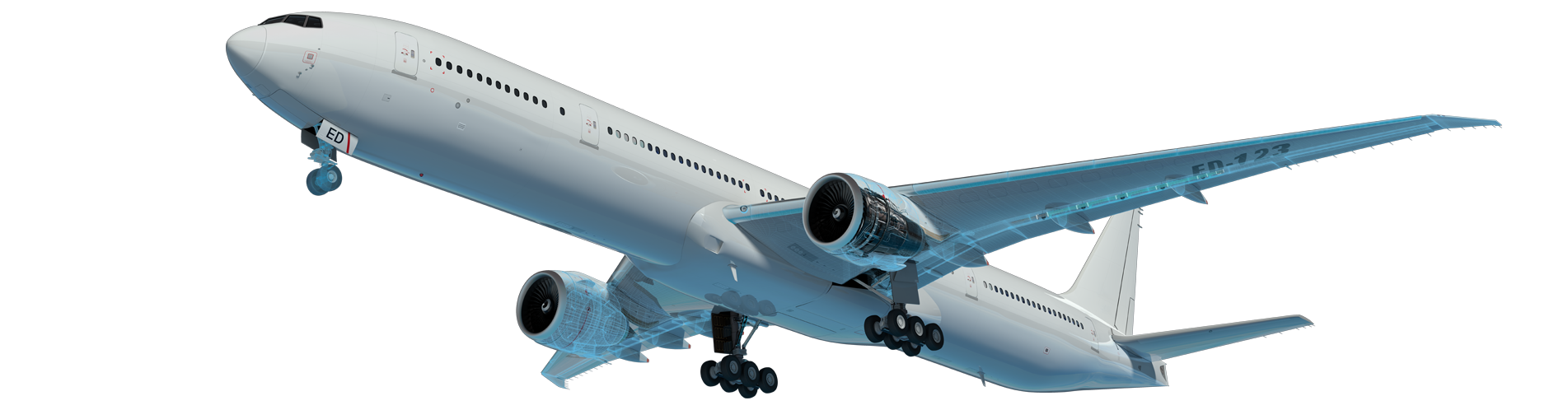 3D Rendering eines Flugzeugs